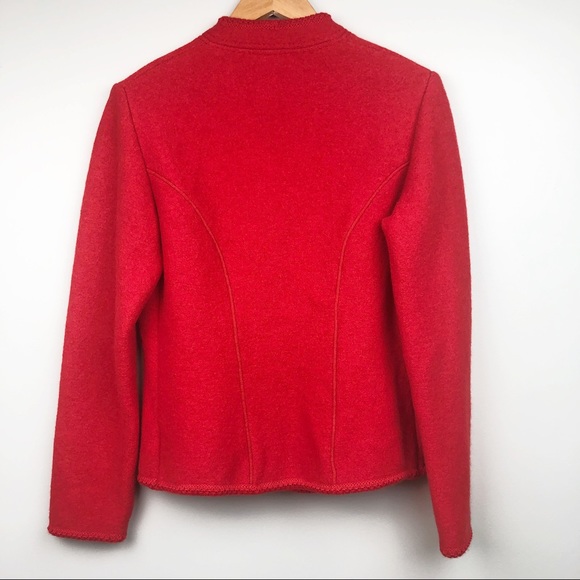 Vintage Hundt Modell Vibrant Red 100% Wool Jacket - Picture 6 of 8